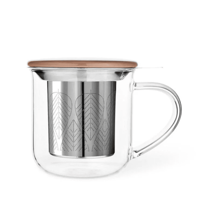Чаша за чай с цедка VIVA Minima 400ml, кафяво капаче за запарка